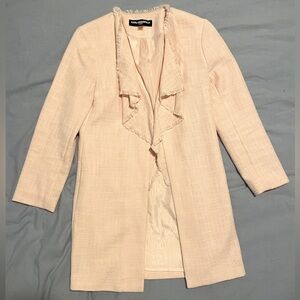 Karl Lagerfeld Light Pink Tweed Blazer Extra Small Long